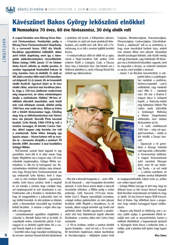 Kávészünet Bakos György
